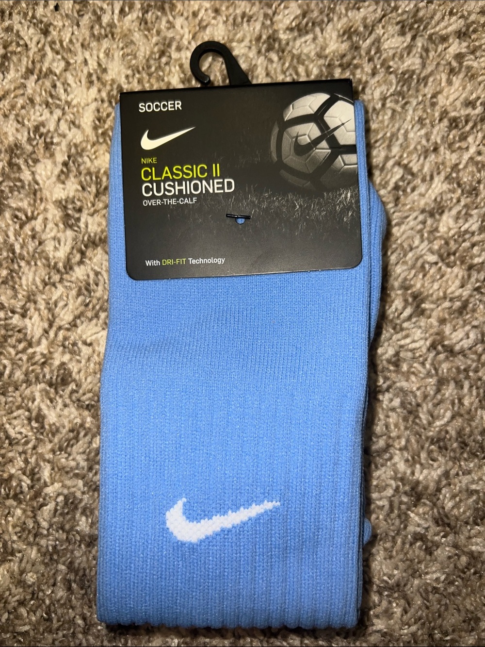 Nike Light Blue Classic II Cushioned Over-The-Calf Soccer Socks